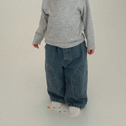 Baby Bella W25 Stitch Detail Denim Pants (6m-3y) - Denim kids outfit