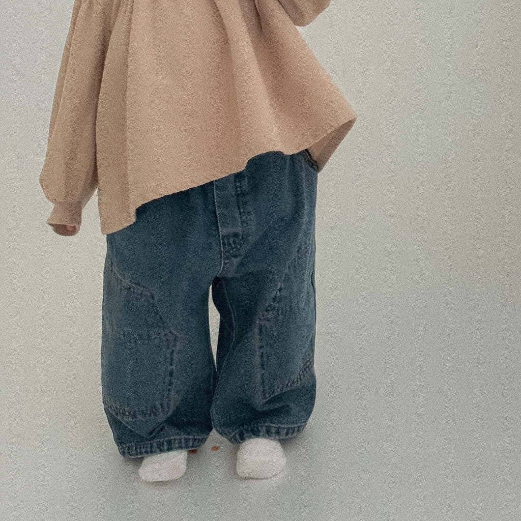Baby Bella W25 Stitch Detail Denim Pants (6m-3y) - Denim kids outfit