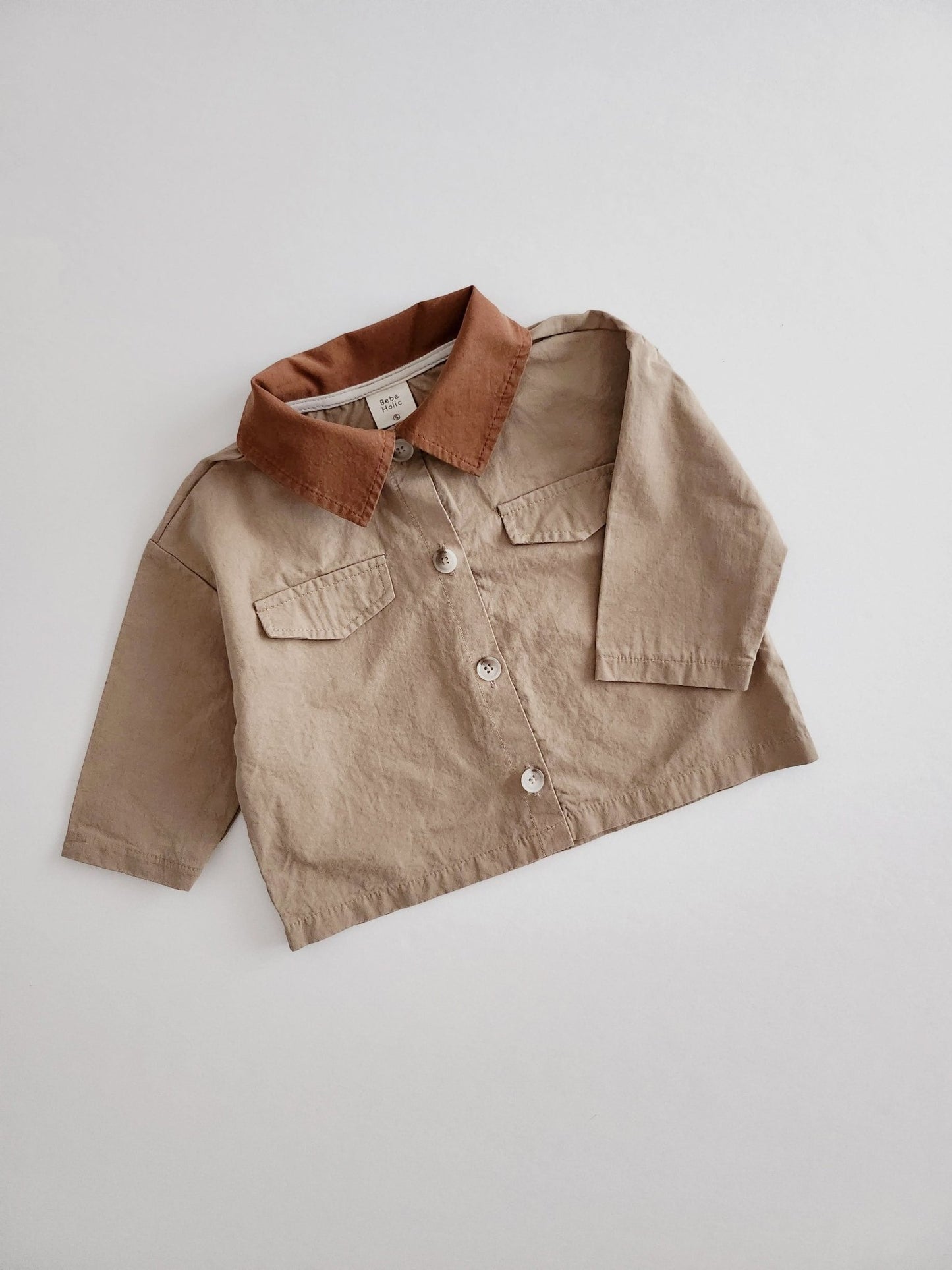Baby BH Colorblock Collar Button Shirt (6 - 18m) - 2 Colors kids outfit