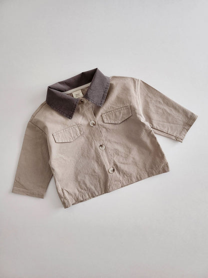 Baby BH Colorblock Collar Button Shirt (6 - 18m) - 2 Colors kids outfit