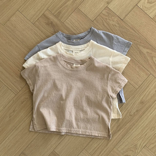 Baby BH Crewneck Short Sleeve Basic Top (3 - 18m) - 3 Colors kids outfit