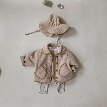 Baby BH Fleece Pocket Collar Jacket (6 - 18m) - 2 Colors kids outfit