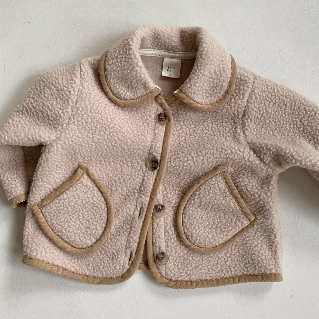 Baby BH Fleece Pocket Collar Jacket (6 - 18m) - 2 Colors kids outfit