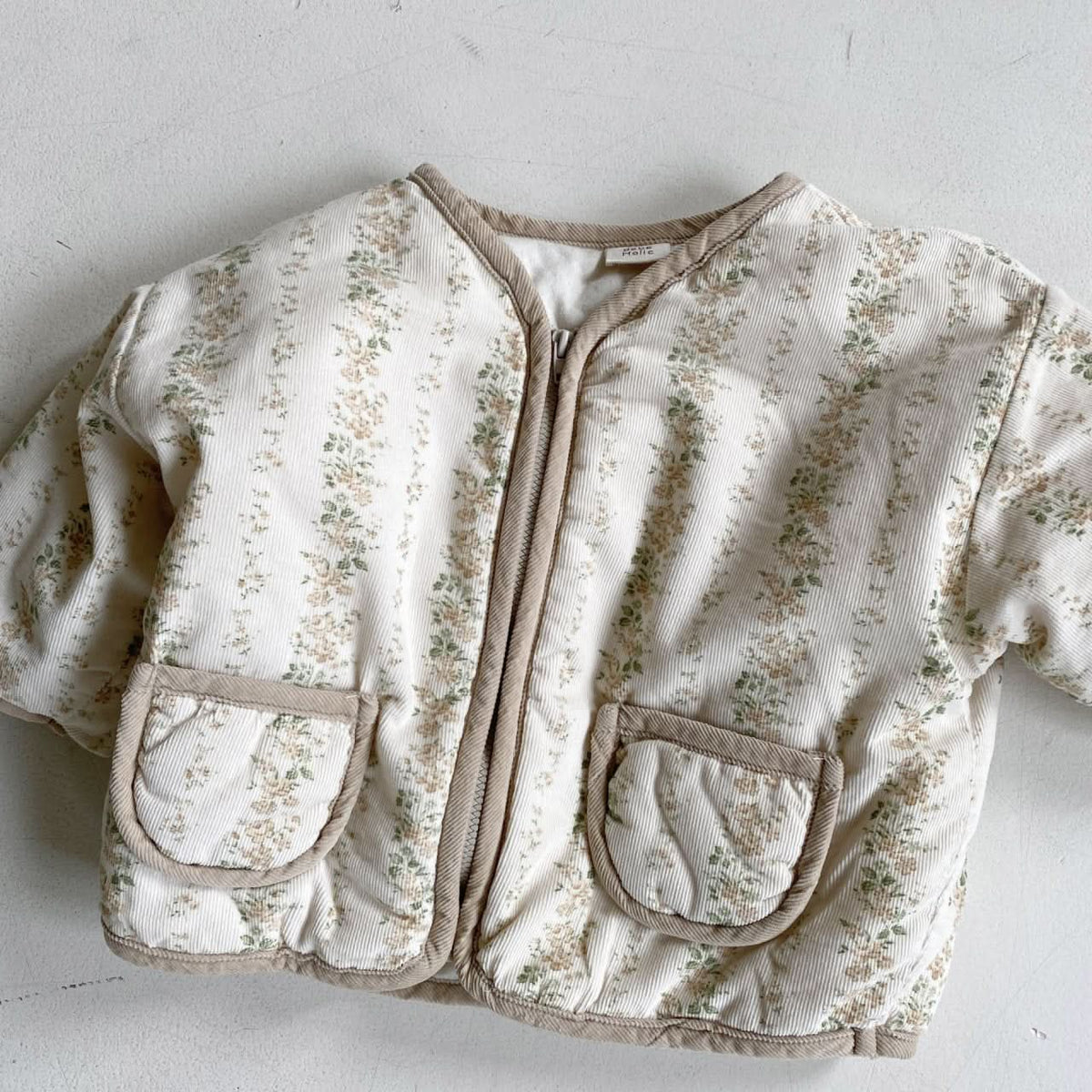 Baby BH Floral Print Corduroy Warm Jacket (6 - 18m) - 2 Colors kids outfit