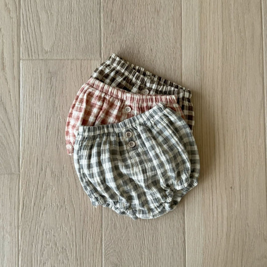 Baby BH Gingham Cotton Bloomer (3 - 18m) - 3 Colors kids outfit