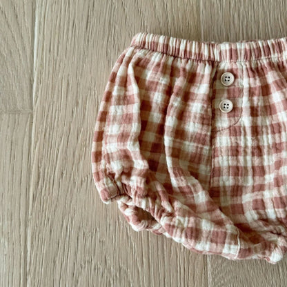 Baby BH Gingham Cotton Bloomer (3 - 18m) - 3 Colors kids outfit