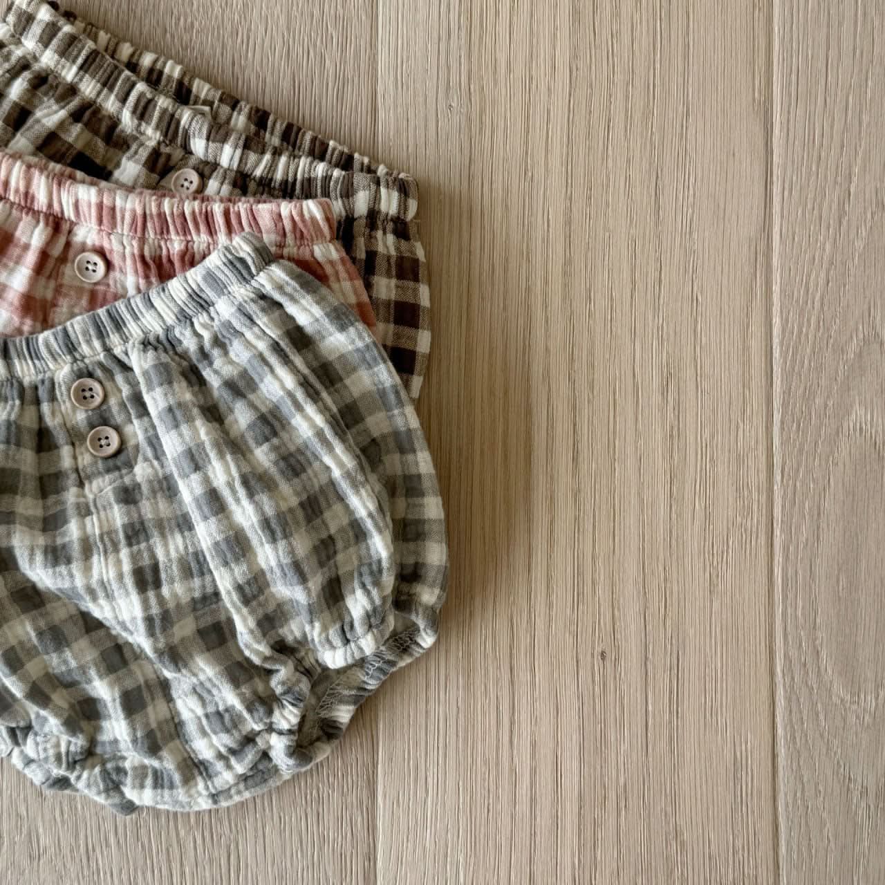 Baby BH Gingham Cotton Bloomer (3 - 18m) - 3 Colors kids outfit