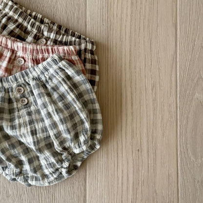 Baby BH Gingham Cotton Bloomer (3 - 18m) - 3 Colors kids outfit