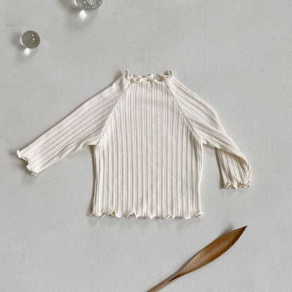 Baby BH Lettuce Edge Ribbed Long Sleeve Tee (3 - 18m) - 3 Colors kids outfit