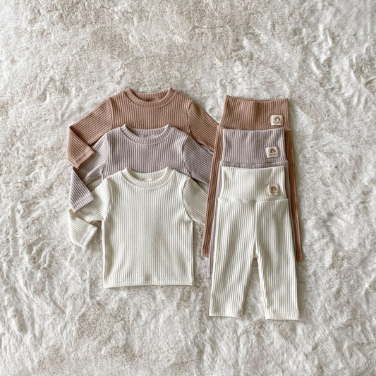Baby BH Rib Mockneck Top and Pants Set (3 - 18m) - 3 Colors kids outfit