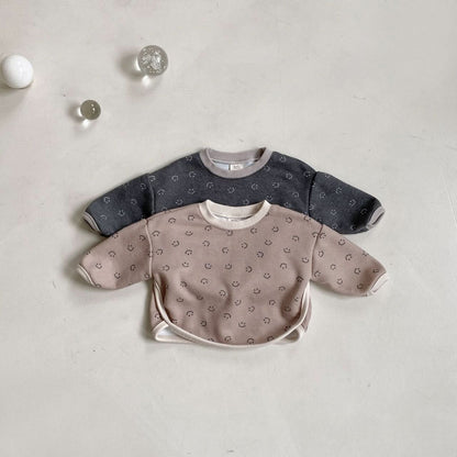 Baby BH Smile Print Sweatshirt (3 - 18m) - Gray kids outfit