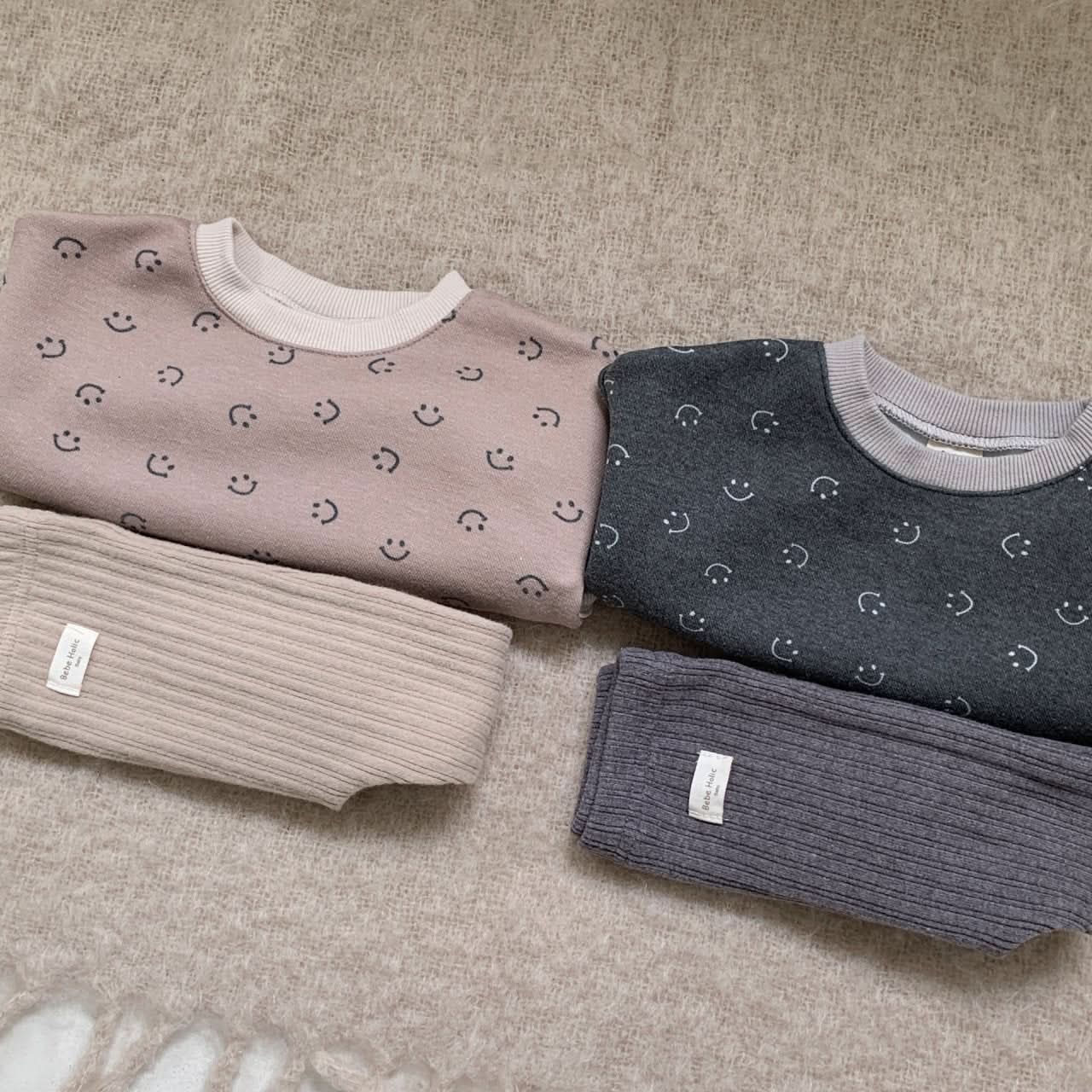 Baby BH Smile Print Sweatshirt (3 - 18m) - Gray kids outfit
