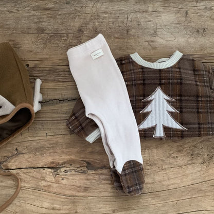 Baby BH W24 Tartan Footed Warm Leggings (3 - 18m) - 2 Colors kids outfit