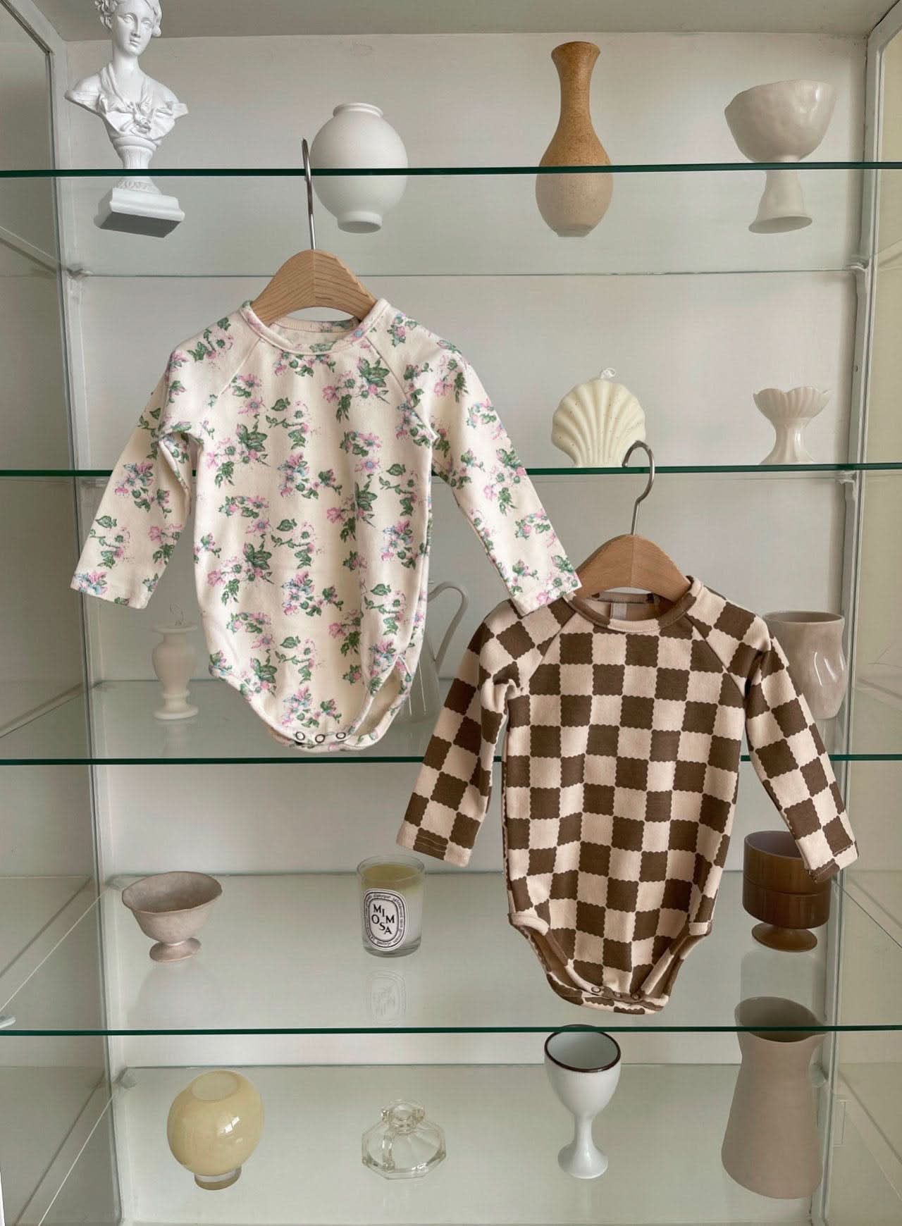 Baby Bodysuit and Leggings Set (3 - 18m) - Checkered kids outfit