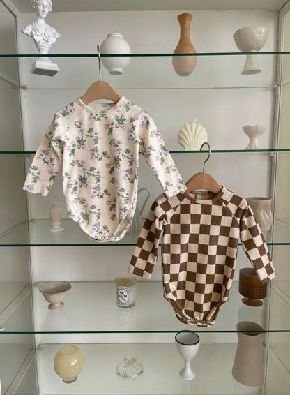 Baby Bodysuit and Leggings Set (3 - 18m) - Checkered kids outfit