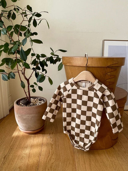 Baby Bodysuit and Leggings Set (3 - 18m) - Checkered kids outfit