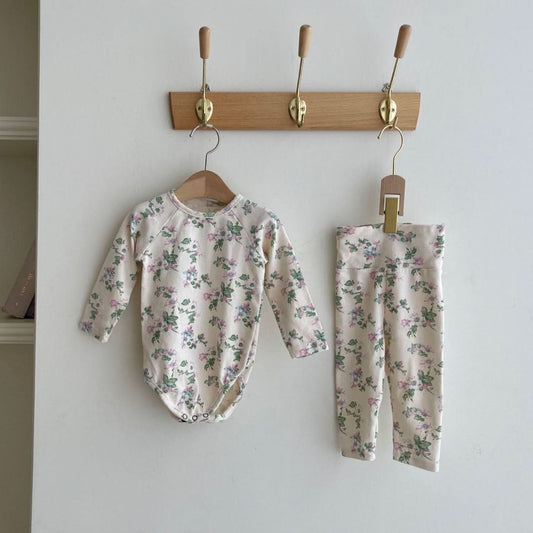 Baby Bodysuit and Leggings Set (3 - 18m) - Floral kids outfit