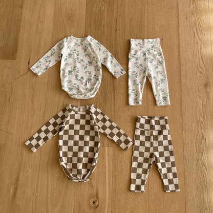 Baby Bodysuit and Leggings Set (3 - 18m) - Floral kids outfit