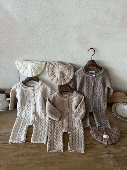Baby Cable Knit Sweater Long Sleeve Jumpsuit (0 - 24m) - 3 Colors kids outfit