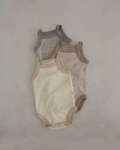 Baby Contrast Trim Mushroom Cami Romper (3 - 18m) - 3 Colors kids outfit
