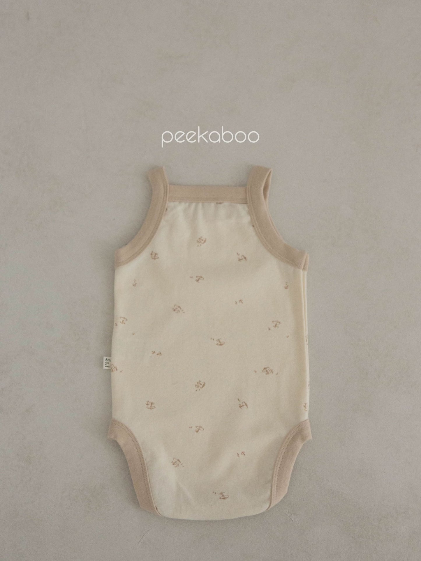 Baby Contrast Trim Mushroom Cami Romper (3 - 18m) - 3 Colors kids outfit