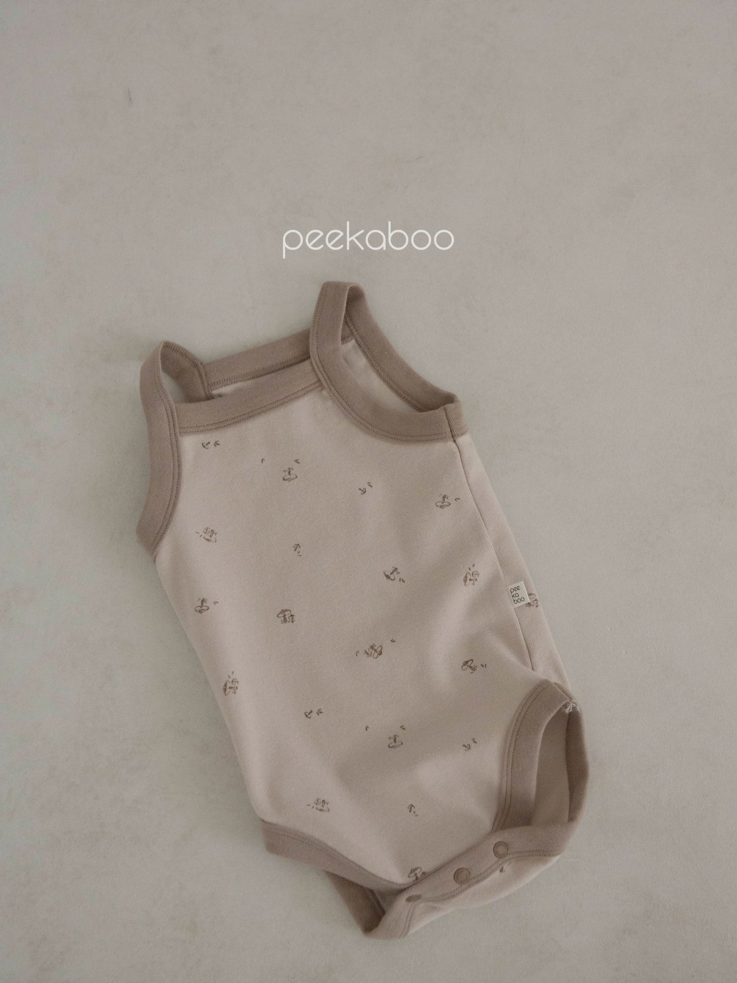 Baby Contrast Trim Mushroom Cami Romper (3 - 18m) - 3 Colors kids outfit