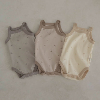 Baby Contrast Trim Mushroom Cami Romper (3 - 18m) - 3 Colors kids outfit