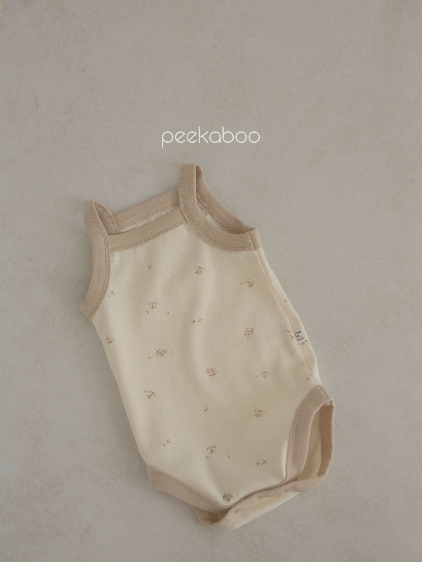 Baby Contrast Trim Mushroom Cami Romper (3 - 18m) - 3 Colors kids outfit