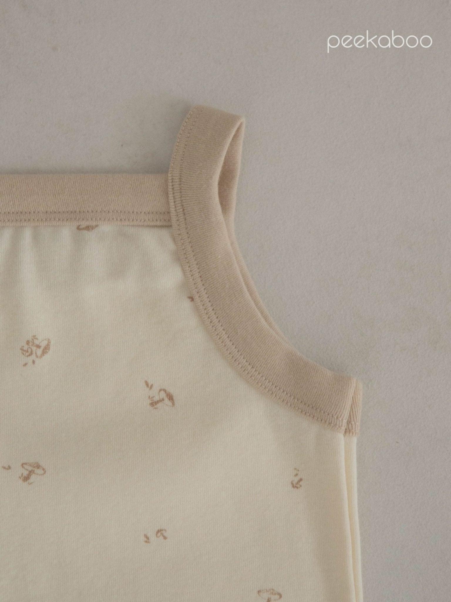 Baby Contrast Trim Mushroom Cami Romper (3 - 18m) - 3 Colors kids outfit