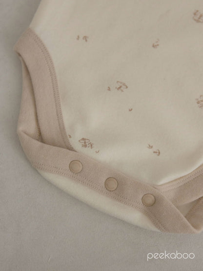 Baby Contrast Trim Mushroom Cami Romper (3 - 18m) - 3 Colors kids outfit