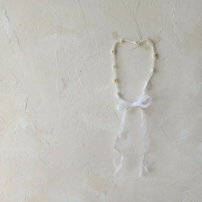 Baby Daisy Beaded Tie - Back Headband (3 - 18m) kids outfit