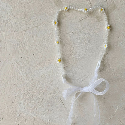 Baby Daisy Beaded Tie - Back Headband (3 - 18m) kids outfit