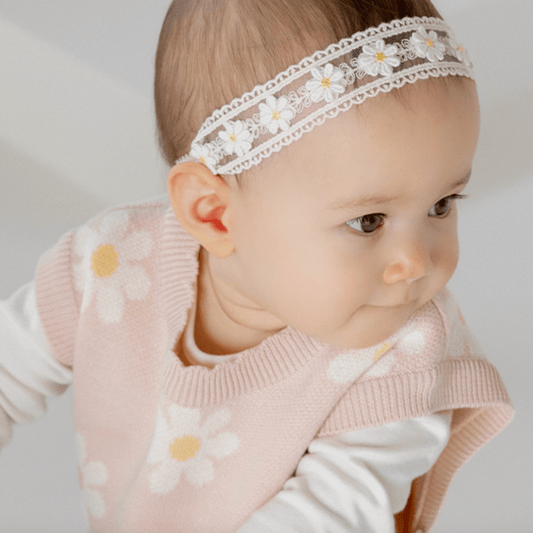 Baby Daisy Mesh Lace Headband (3 - 18m) kids outfit