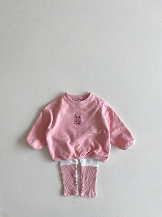 Baby Embroidery Sweatshirt and Sock Leggings Set (6 - 24m) - 2 Colors kids outfit