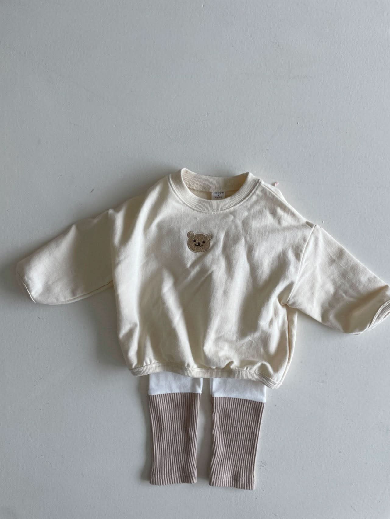Baby Embroidery Sweatshirt and Sock Leggings Set (6 - 24m) - 2 Colors kids outfit