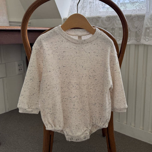 Baby F25 Waffle Confetti Bubble Romper (6 - 24m) - Ivory kids outfit