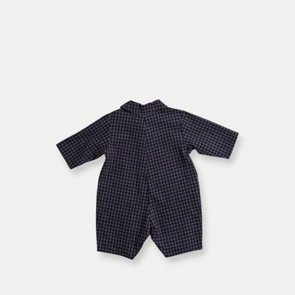 Baby F26 Plaid Collared Long Sleeve Jumpsuit (3-18m) - 2 Colors kids outfit