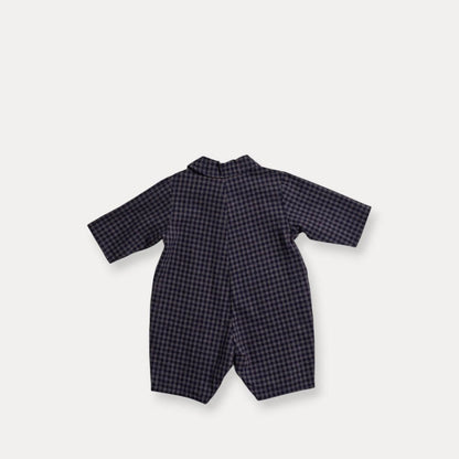 Baby F26 Plaid Collared Long Sleeve Jumpsuit (3-18m) - 2 Colors kids outfit