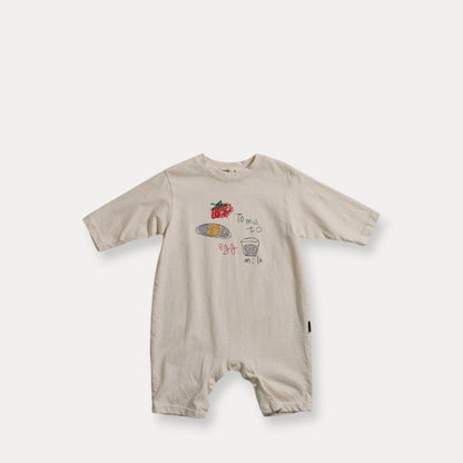 Baby F26 Tomato Egg Milk Print Long Sleeve Jumpsuit (3-18m) - 2 Colors kids outfit