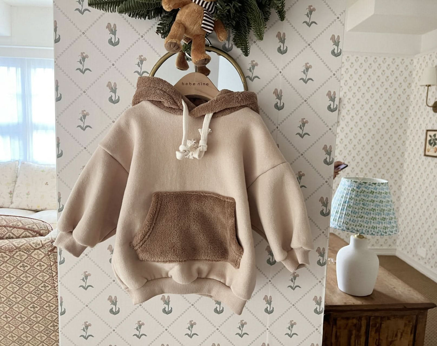 Baby Faux Fur Trim Hoodie (6 - 18m) - 2 Colors kids outfit