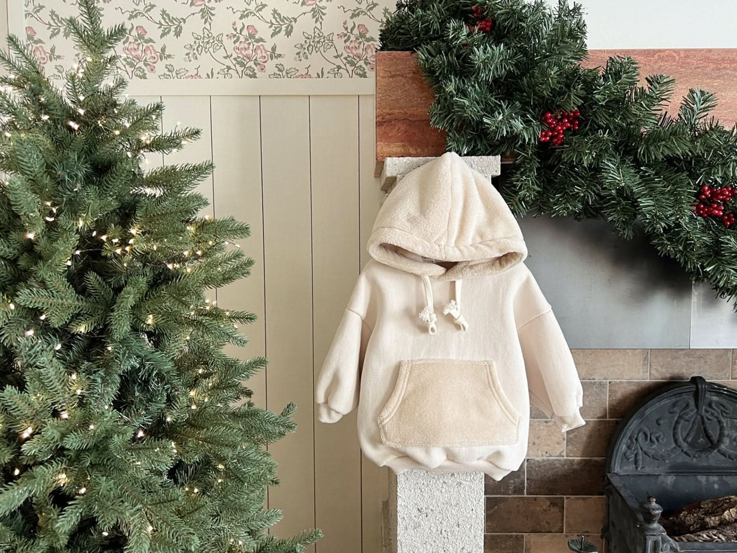 Baby Faux Fur Trim Hoodie (6 - 18m) - 2 Colors kids outfit