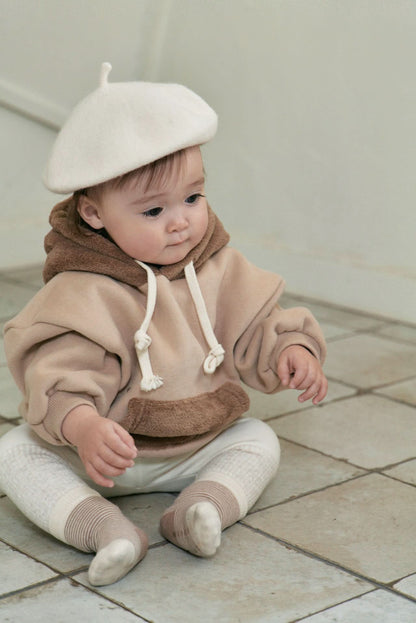 Baby Faux Fur Trim Hoodie (6 - 18m) - 2 Colors kids outfit