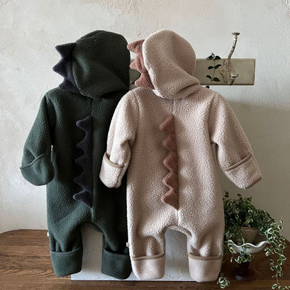 Baby Fleece Dinosaur Hooded Jumpsuit (6 - 24m) - 2 Colors kids outfit