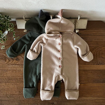 Baby Fleece Dinosaur Hooded Jumpsuit (6 - 24m) - 2 Colors kids outfit