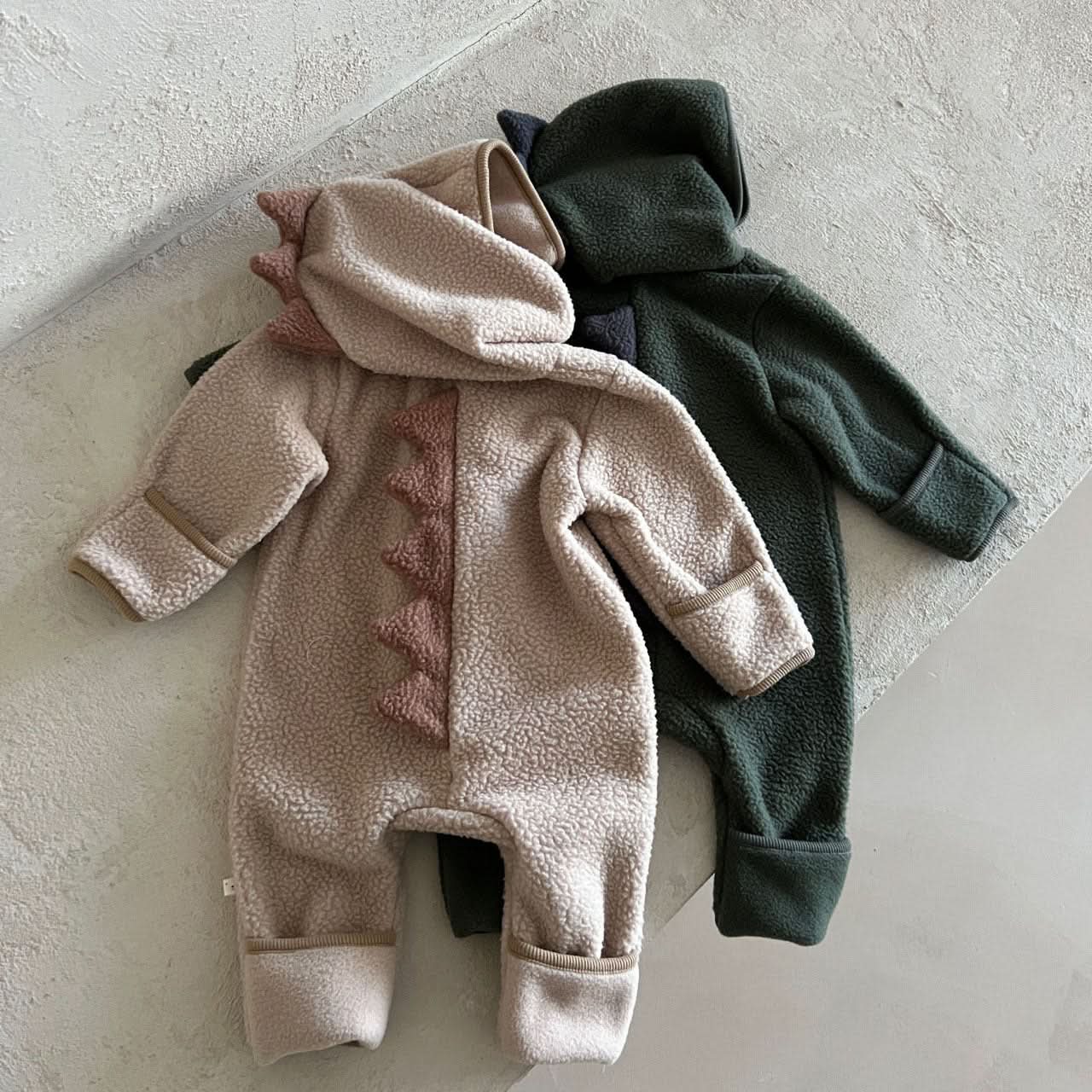 Baby Fleece Dinosaur Hooded Jumpsuit (6 - 24m) - 2 Colors kids outfit