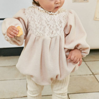 Baby Floral Lace Yoke Bubble Romper (3 - 18m) - 2 Colors kids outfit
