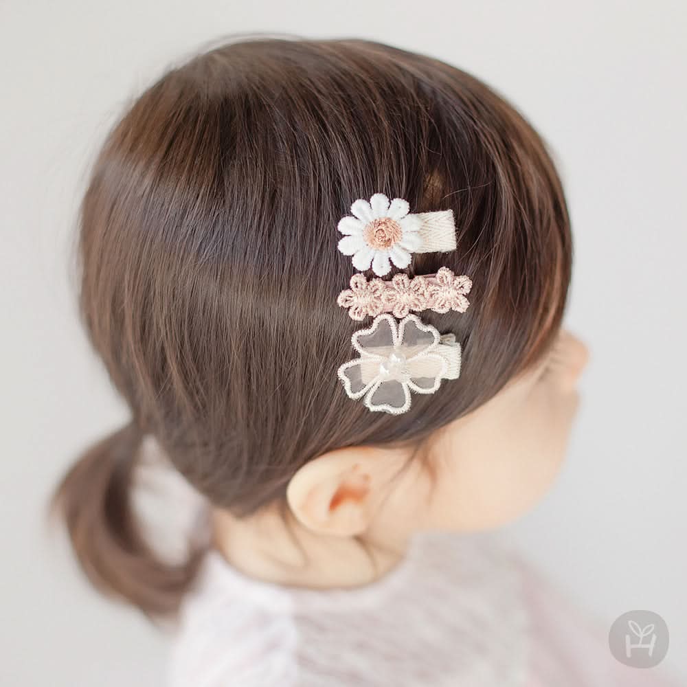 Baby Flower Hair Clip Set (3pk) kids outfit