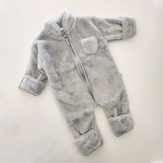 Baby Fluffy Fleece One-Piece (3-10m) - Blue kids outfit