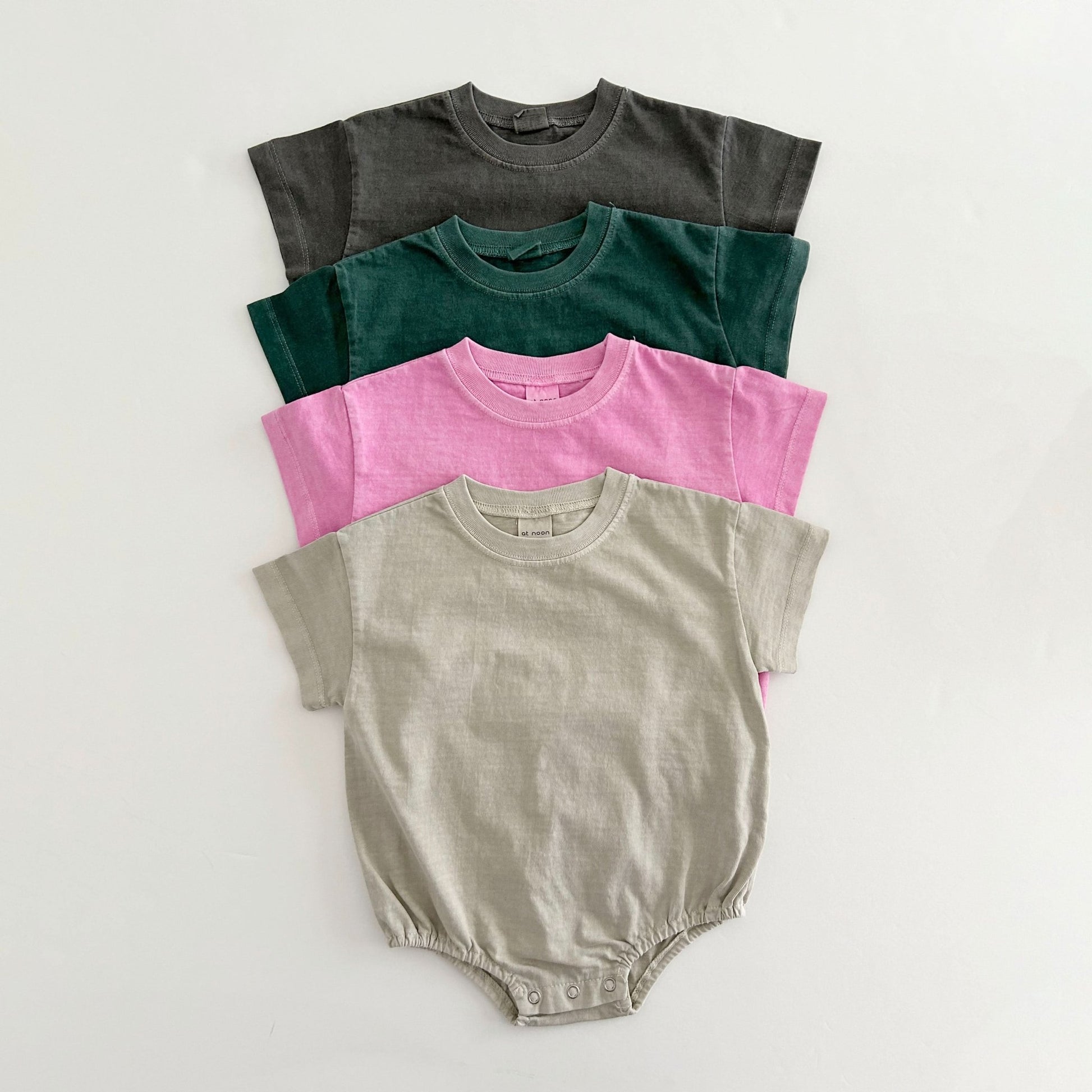 Baby Garment - Dyed T-Shirt Romper (3 - 18m) - 4 Colors kids outfit