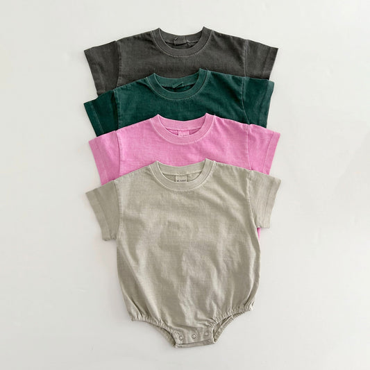Baby Garment - Dyed T-Shirt Romper (3 - 18m) - 4 Colors kids outfit